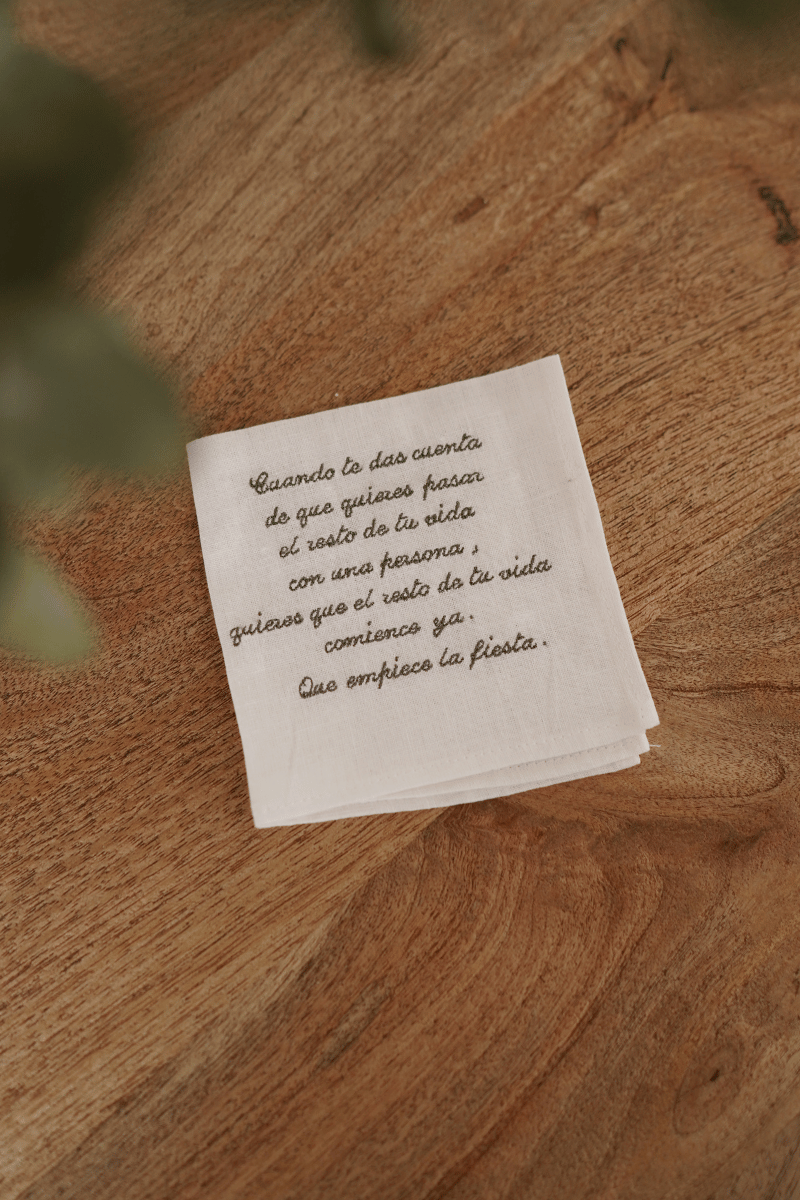 Embroidered Handkerchief for Groom