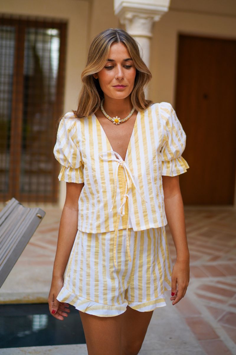 Pantalón Pijama Jane Amarillo Rayas